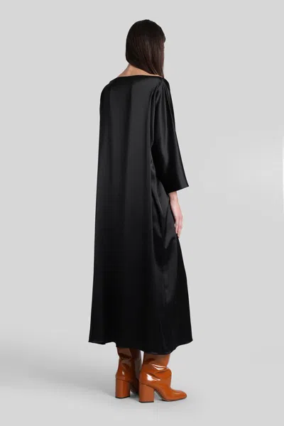Gianluca Capannolo Laura Long Long Dress In Black Triacetate In Black