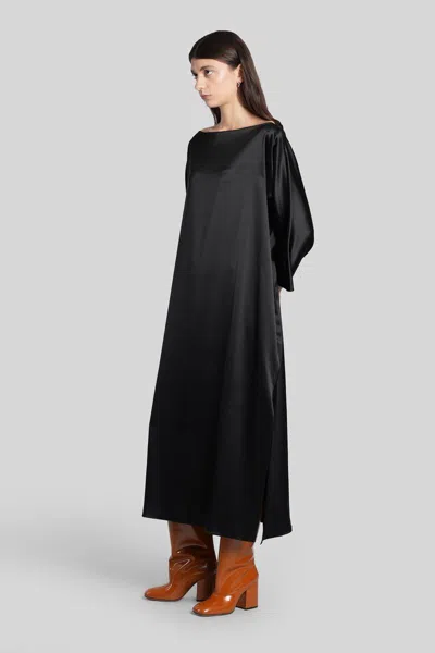 Gianluca Capannolo Laura Long Long Dress In Black Triacetate In Black