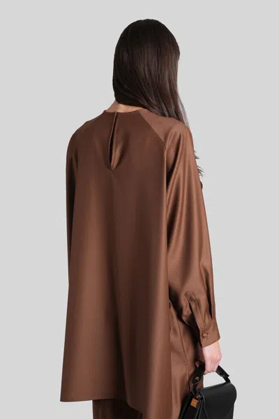 Gianluca Capannolo Layered Round-neck Mini Dress In Brown