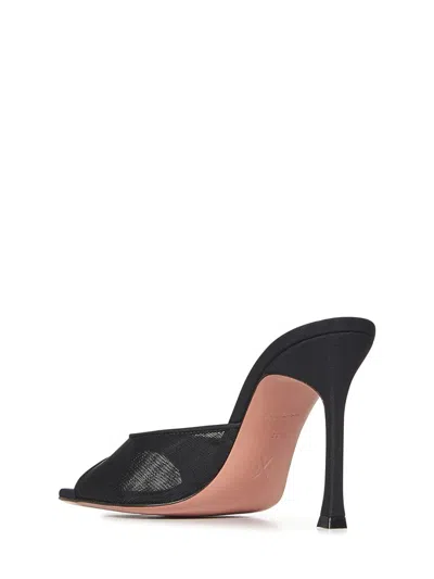Amina Muaddi Alexa Mesh Slipper 95 Sandals In Black