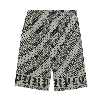 Pre-owned Purple Brand Flag Bandana Shorts 'grey' | Men's Size L In Gray