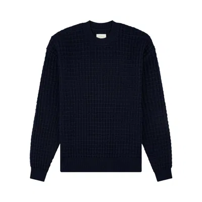 Pre-owned Aimé Leon Dore Waffle Crewneck Sweater 'navy Blazer' | Blue | Men's Size L