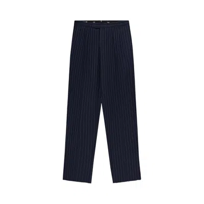 Pre-owned Aimé Leon Dore Pinstripe Wool Suit Trouser 'navy' | Blue | Men's Size 32