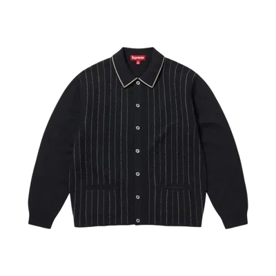 Pre-owned Supreme Herringbone Cardigan 'black' | Men's Size Xl