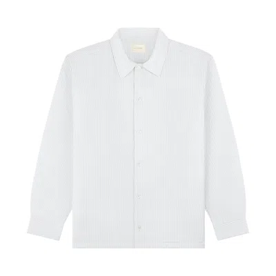 Pre-owned Aimé Leon Dore Striped Filled Work Shirt 'white Stripe' | Men's Size Xl