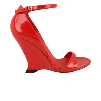 Pre-owned Ferragamo Wmns  Vidette Patent Leather Wedge Sandal 'red' | Women's Size 6.5