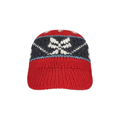 Pre-owned Aimé Leon Dore Hand Knit Heritage Cap 'equestrian Red' | Men's Size Onesize
