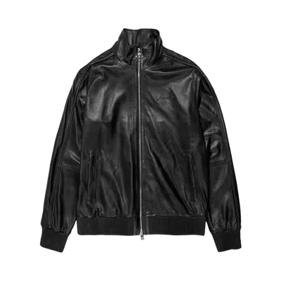 Pre-owned Purple Brand Zipped Leather Jacket 'black' | Men's Size M