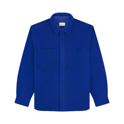 Pre-owned Aimé Leon Dore Casentino Wool Overshirt 'blue Quartz' | Men's Size S