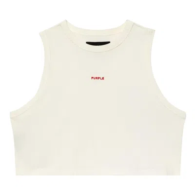 Pre-owned Purple Brand Wordmark Muscle Tank 'white' | Women's Size Xxs