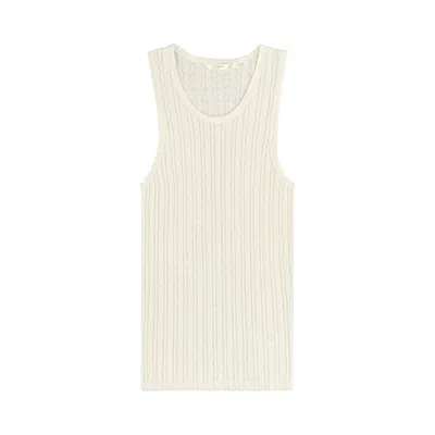 Pre-owned Aimé Leon Dore Eyelet Tank Top 'cream' | Men's Size Xs In White