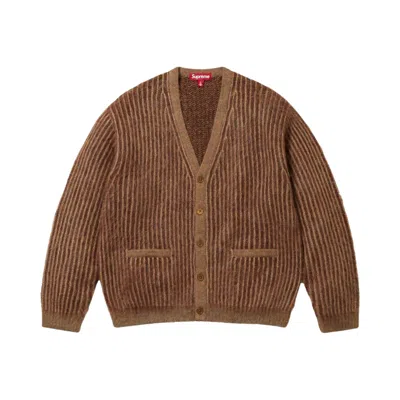 Pre-owned Supreme 2-tone Mohair Cardigan 'light Brown' | Men's Size M