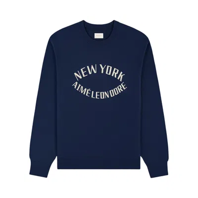 Pre-owned Aimé Leon Dore Aimé Sports Club Crewneck Sweatshirt 'naval Academy' | Blue | Men's Size L