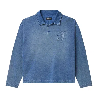 Pre-owned Purple Brand Gothic P Rugby Shirt 'blue' | Men's Size L