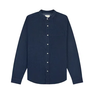 Pre-owned Aimé Leon Dore Denim Collarband Shirt 'mid Wash' | Blue | Men's Size Xxl