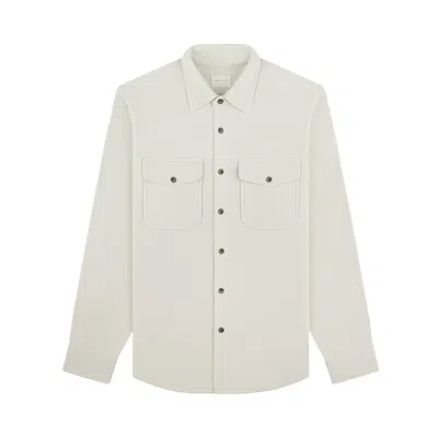 Pre-owned Aimé Leon Dore Lightweight Fleece Shirt 'silver Birch' | White | Men's Size Xs