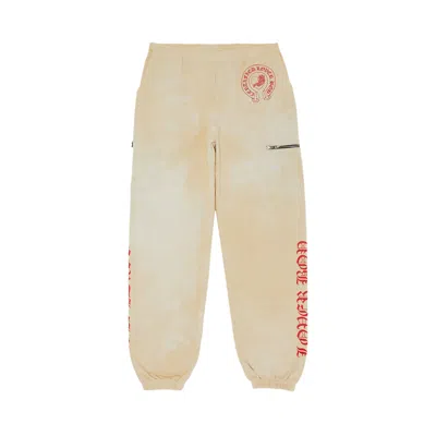 Pre-owned Chrome Hearts X Drake Friends & Family Cross Sweatpants 'tan' | Men's Size Xxl In Brown