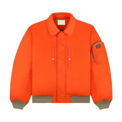 Pre-owned Aimé Leon Dore Satin Bomber Jacket 'orangeade' | Men's Size L