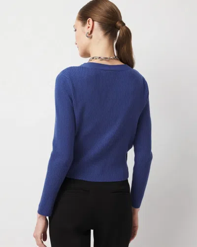 White House Black Market Surplice Cardigan Sweater In Blue