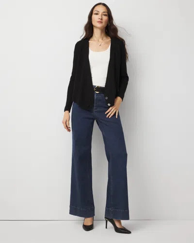 White House Black Market Surplice Cardigan Sweater In Black