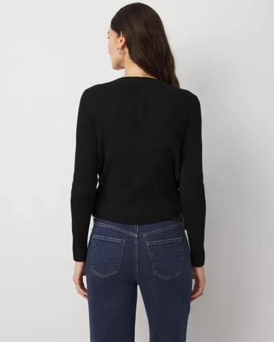 White House Black Market Surplice Cardigan Sweater In Black