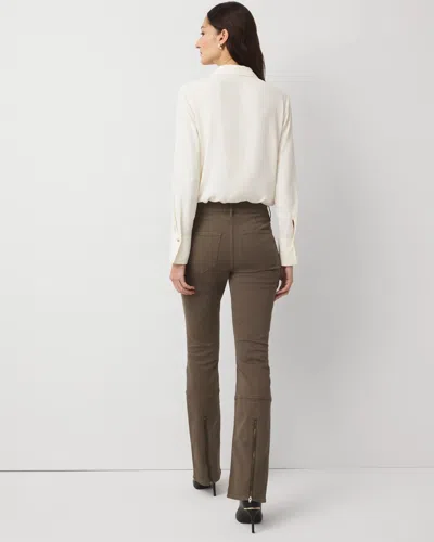 White House Black Market Pret Zip Hem High-rise Bootcut Jean In White