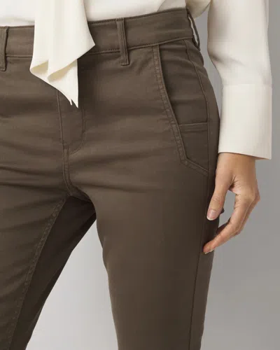 White House Black Market Pret Zip Hem High-rise Bootcut Jean In White