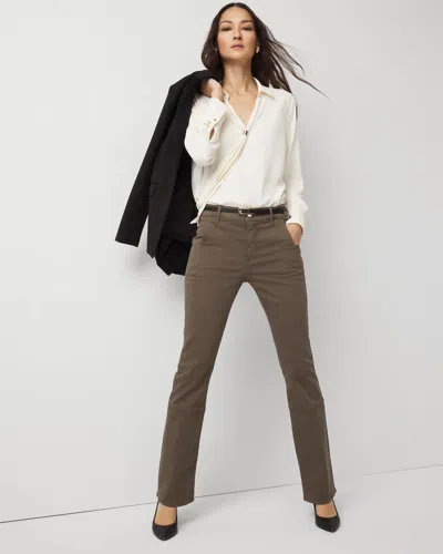 White House Black Market Pret Zip Hem High-rise Bootcut Jean In White