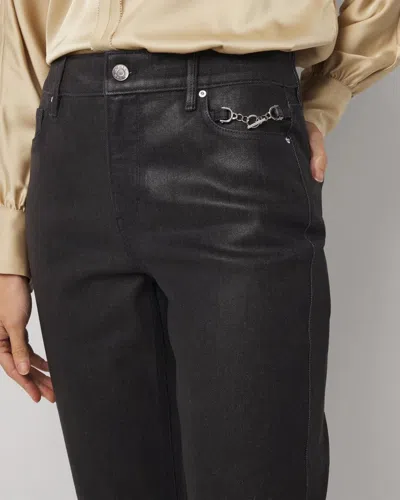 White House Black Market Clear Coated High-rise Ankle Jeans In Black