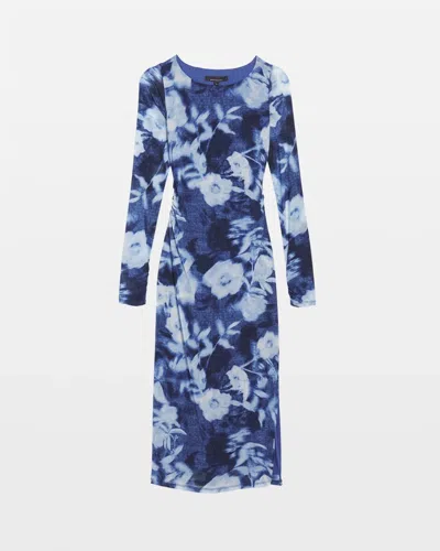 White House Black Market Floral Mesh Midi Dress In Multi