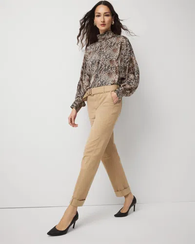 White House Black Market Pret High-rise Straight Ankle Pant In Brown