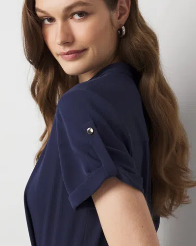 White House Black Market Button Front Crepe Jumpsuit In Blue