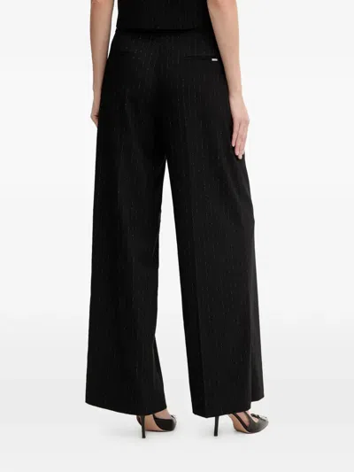 Guess Usa Striped Trousers In Black