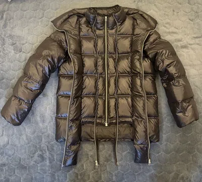 Pre-owned Hood By Air Hba Double Zip Down Jacket In Black