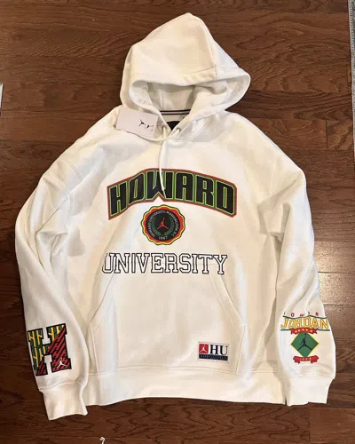 Pre-owned Jordan Brand X Howard University Pullover Hoodie In White