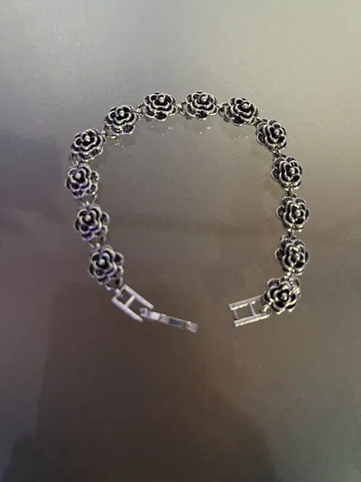 Pre-owned Japanese Brand Y2k Rose Bracelet In Silver