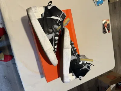 Pre-owned Sacai Nike  Blazers Black Shoes