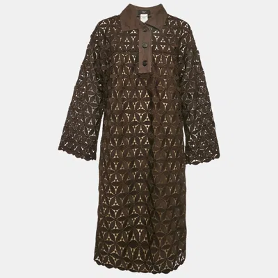 Pre-owned Weekend Max Mara Brown Lace Short Dress L