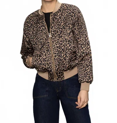 Sanctuary Monroe Sateen Bomber Jacket In French Kitty In Animal Print