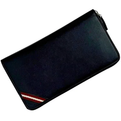 Pre-owned Bally Leather Long Wallet (bi-fold) () In Blue