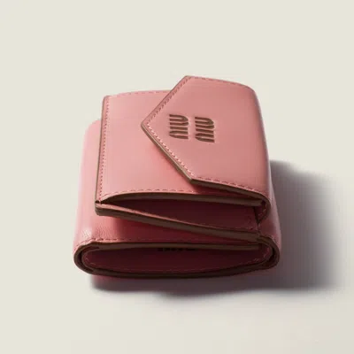 Miu Miu Small Leather Wallet In Pink