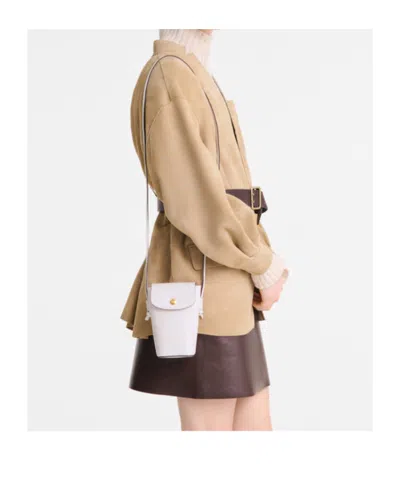 Longchamp Epure Phone Case With Leather Lace In White
