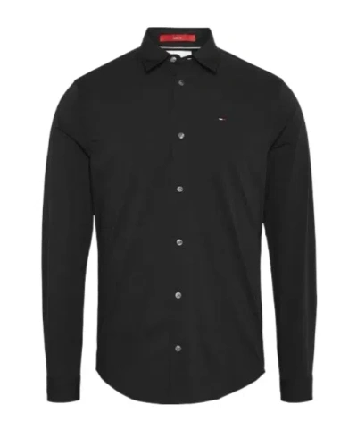 Tommy Hilfiger Stretch Regular Fit Poplin Shirt In Black