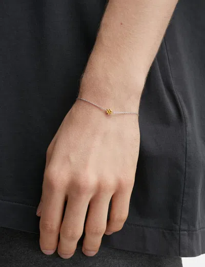 Avgvst Beaded Flower Bracelet In Silver