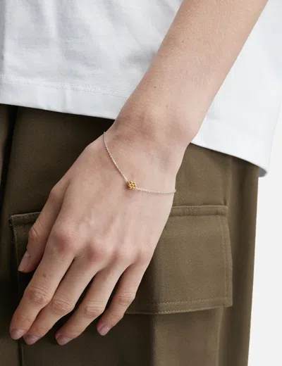 Avgvst Beaded Flower Bracelet In Silver