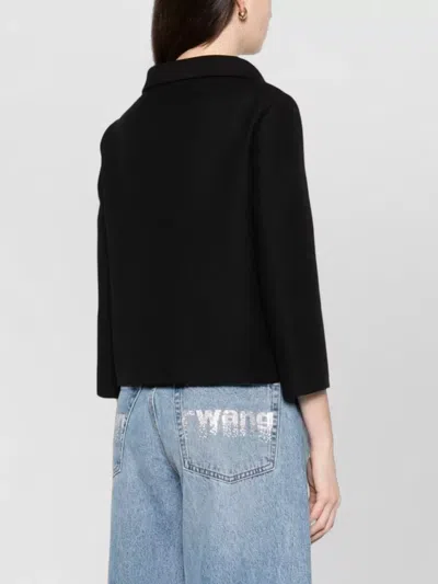 Valentino Button-detailed Embellished Wool And Silk-blend Crepe Jacket In Black