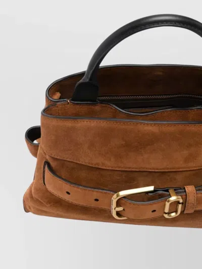 Marc Jacobs Small Satchel Leather Shoulder Bag Top Handle In Brown