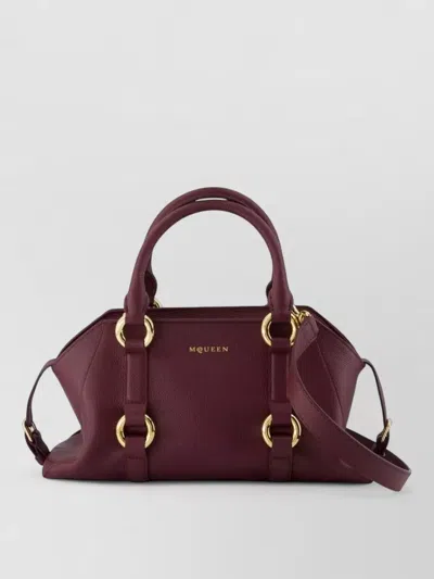 Alexander Mcqueen Farringdon Small Leather Clutch Bag In Purple