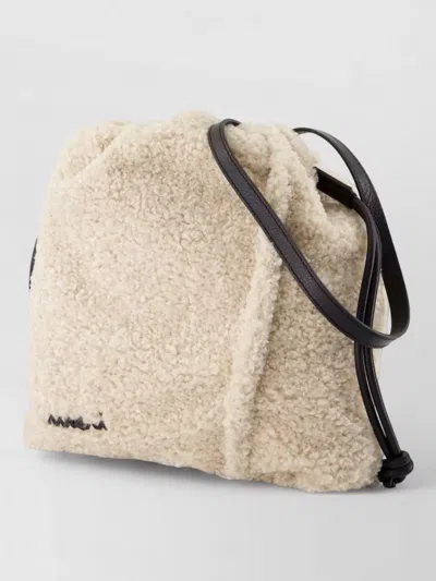 Marni Drawstring Bucket Bag In Neutral