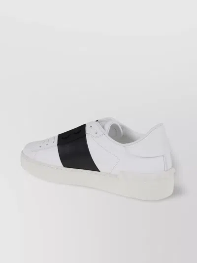 Valentino Garavani Valentino Calfskin Sneakers With Contrasting Bands And Rubber Studs In White